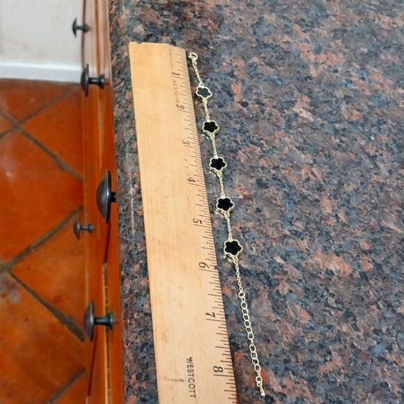 Reversible Goldtone Clover Bracelet/Anklet...NEW - Picture 1 of 6